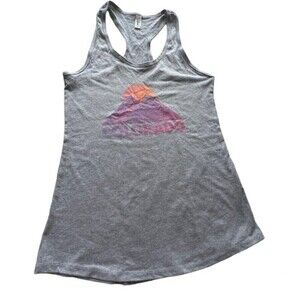 Colorado State Mountains Logo Vintage Style T-Shirt Tank Top Size M gray.